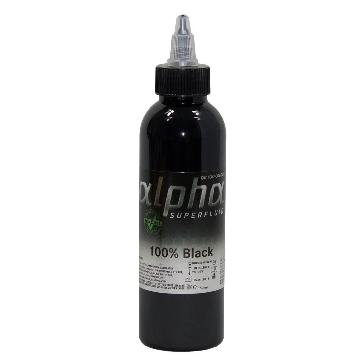 alpha SUPERFLUID 100% creamy White, 150 ml Tätowierfarbe